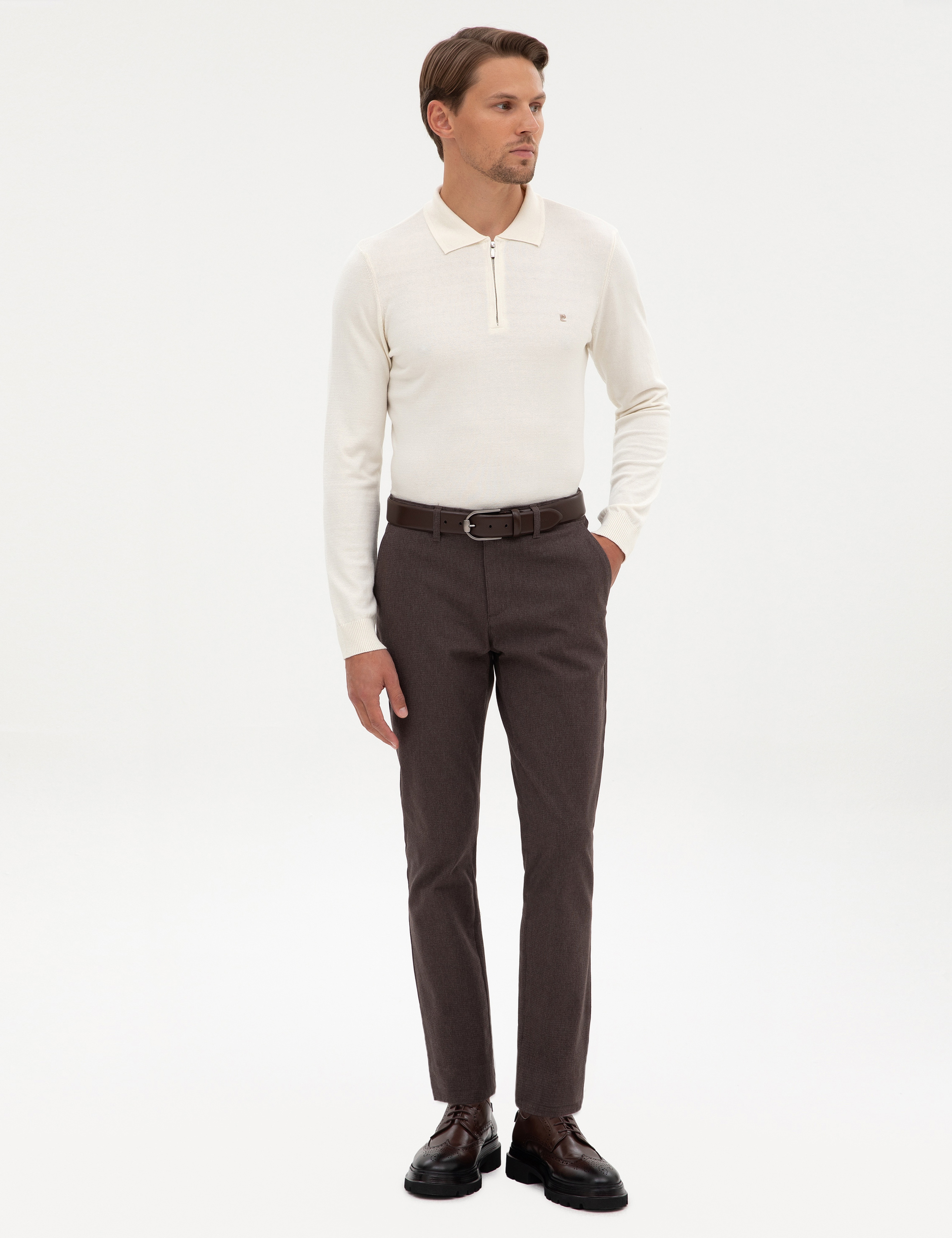 Koyu Kahverengi Slim Fit Kanvas Pantolon