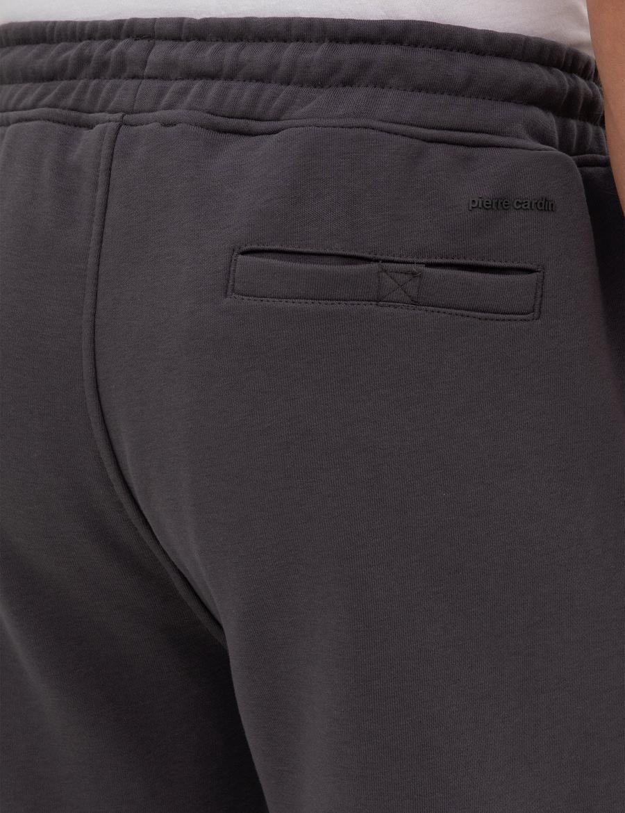 Antrasit Slim Fit Nervürlü Düz Paça Eşofman Altı