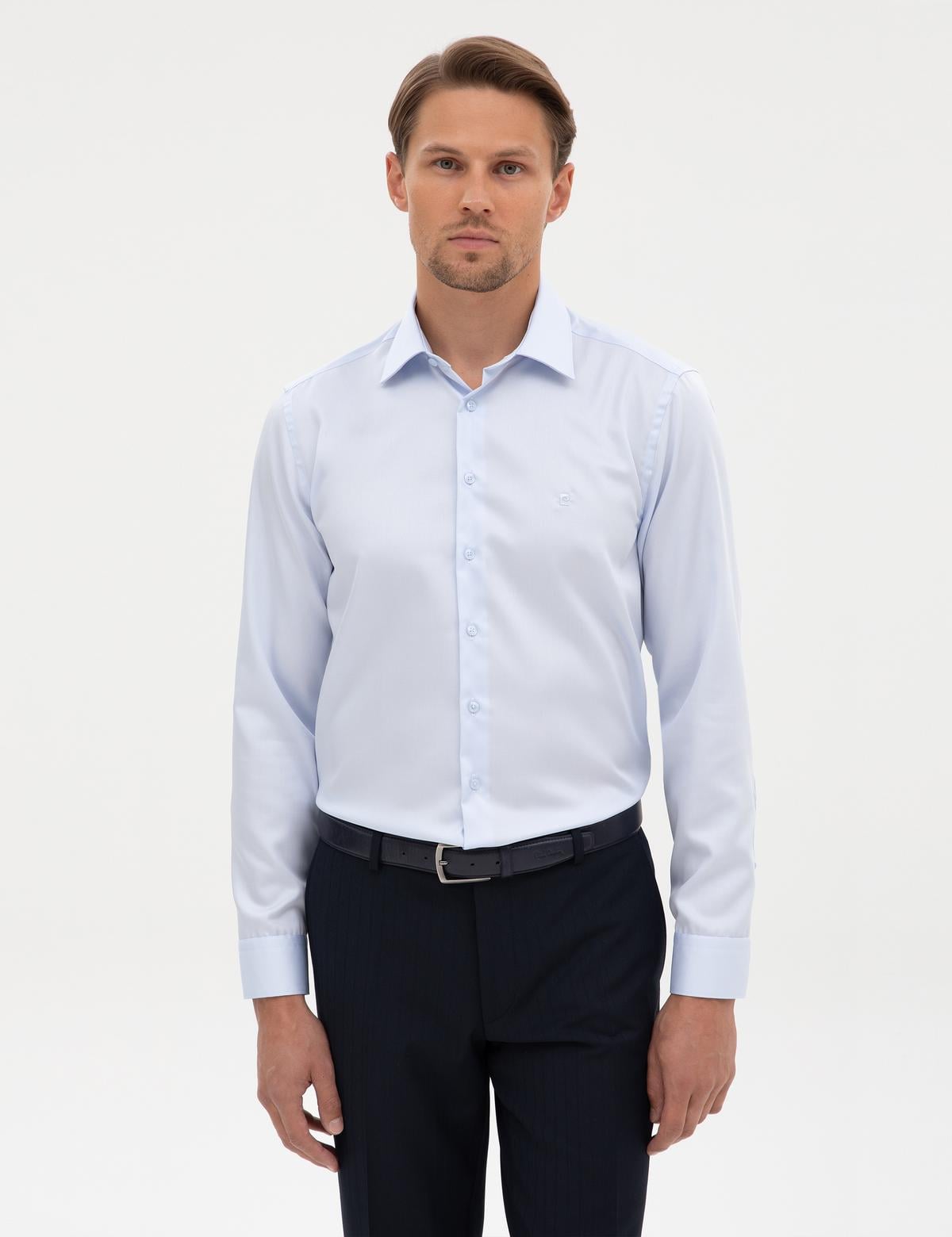 Açık Mavi Non Iron Kolay Ütülenebilir Slim Fit Gömlek - 50315254014