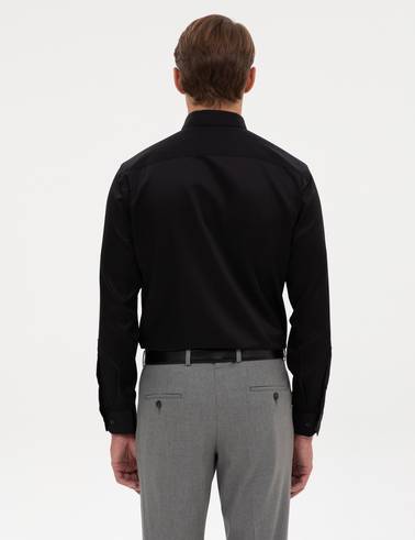 Siyah Non Iron Kolay Ütülenebilir Slim Fit Gömlek