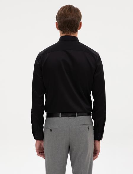 Siyah Non Iron Kolay Ütülenebilir Slim Fit Gömlek - 50315254024