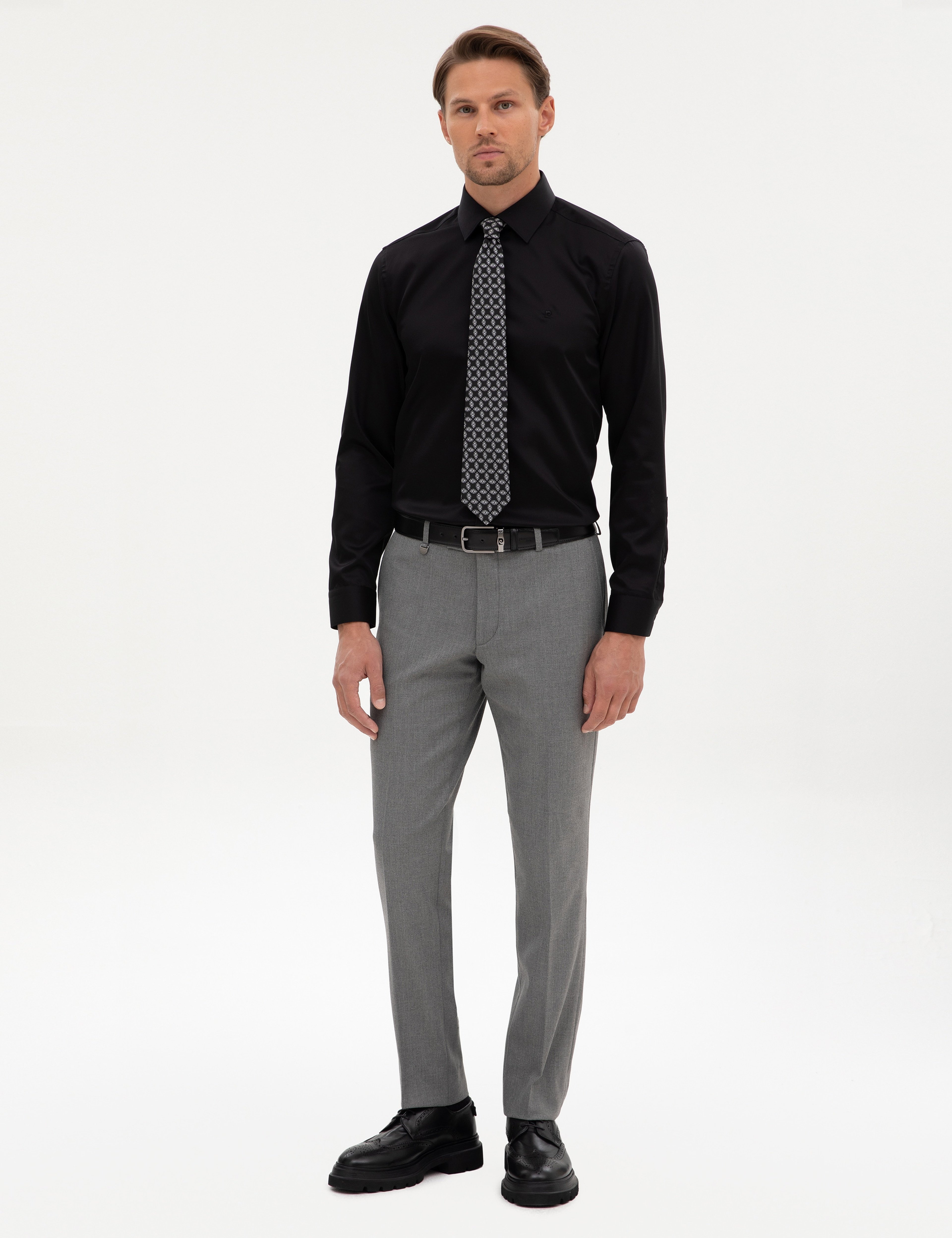 Siyah Non Iron Kolay Ütülenebilir Slim Fit Gömlek