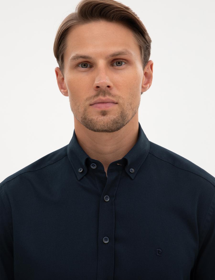 Lacivert Regular Fit Uzun Kollu Gömlek