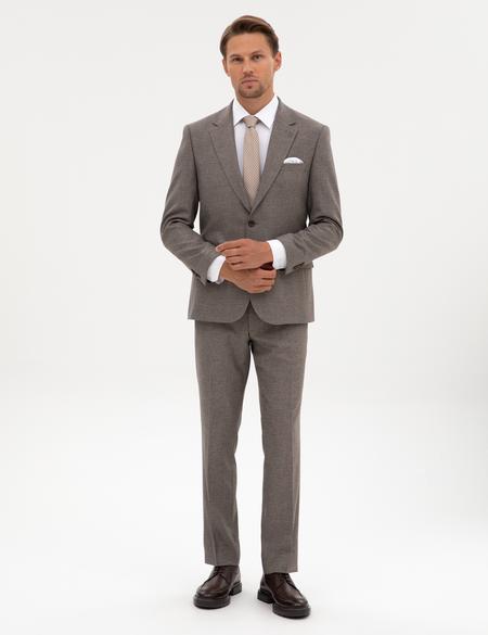 Açık Kahverengi Slim Fit Takım Elbise - 50316320005
