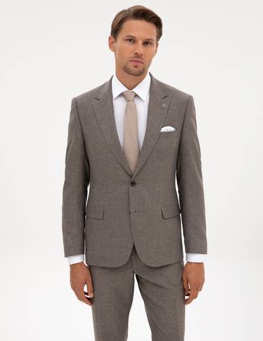 Açık Kahverengi Slim Fit Takım Elbise