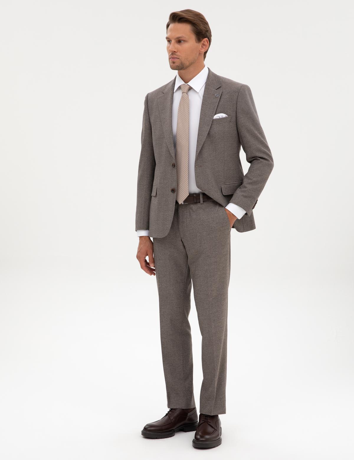 Açık Kahverengi Slim Fit Takım Elbise - 50316320005