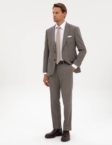 Açık Kahverengi Slim Fit Takım Elbise