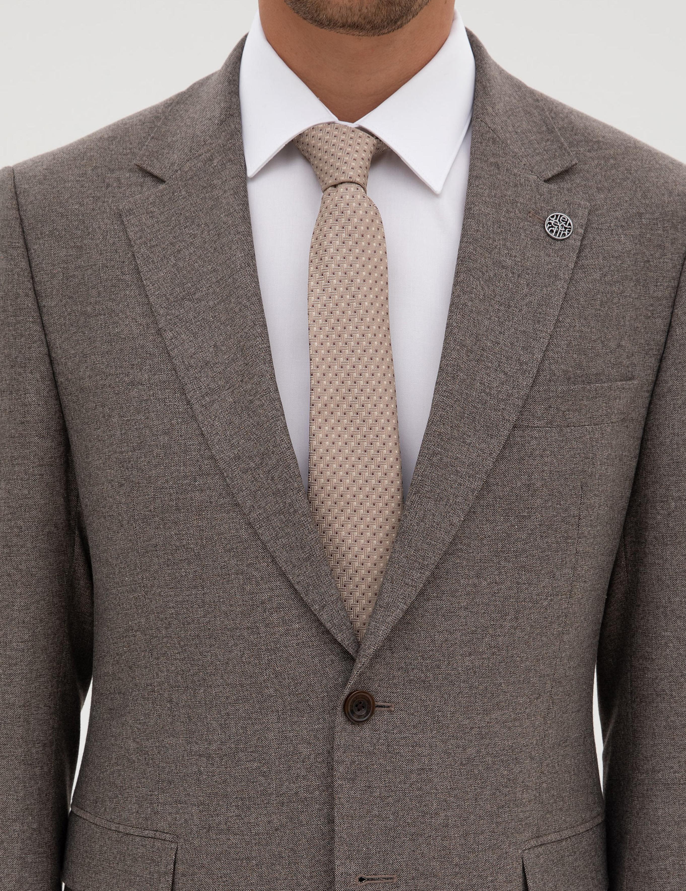 Açık Kahverengi Slim Fit Takım Elbise