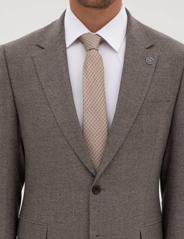 Açık Kahverengi Slim Fit Takım Elbise