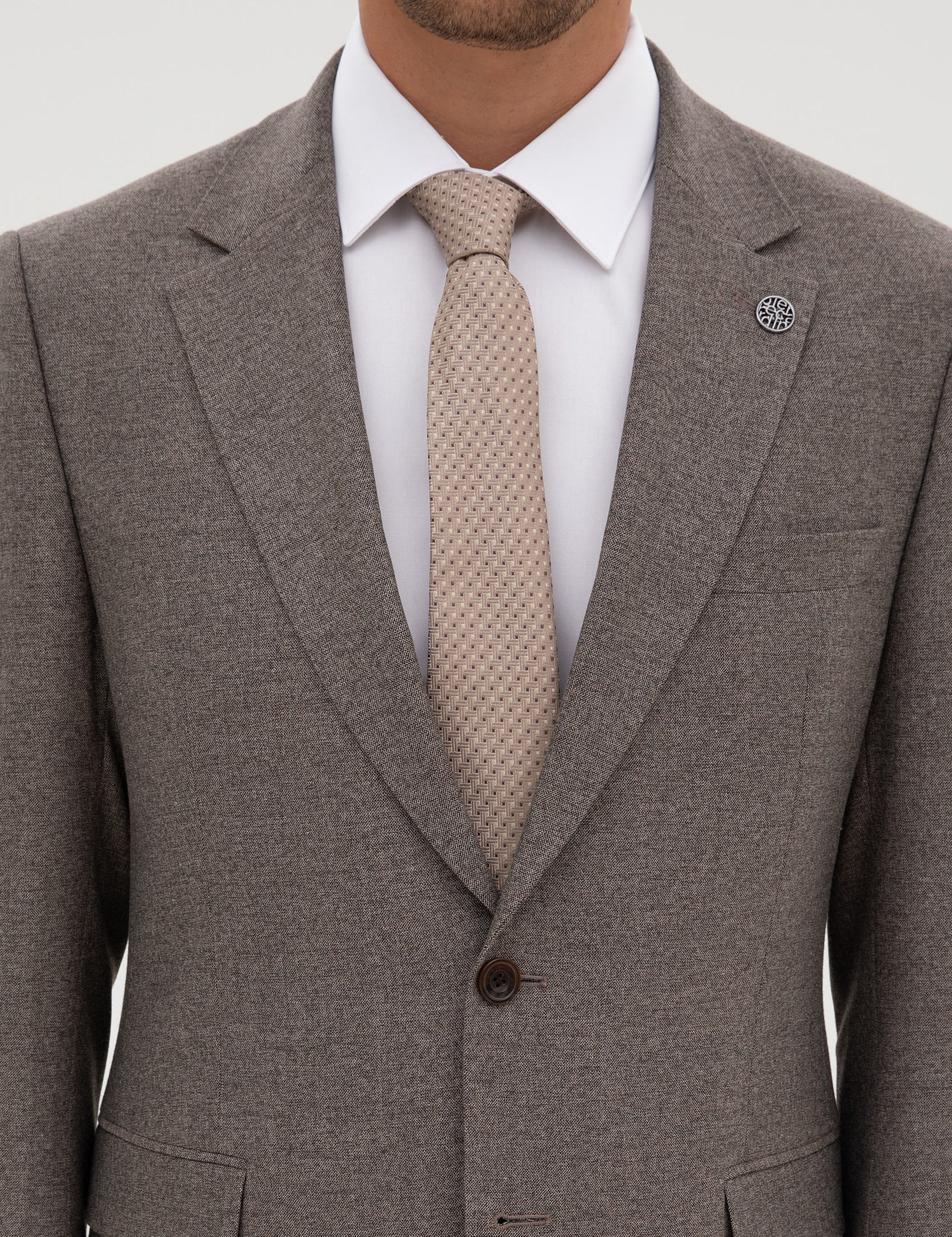 Açık Kahverengi Slim Fit Takım Elbise - Image 7