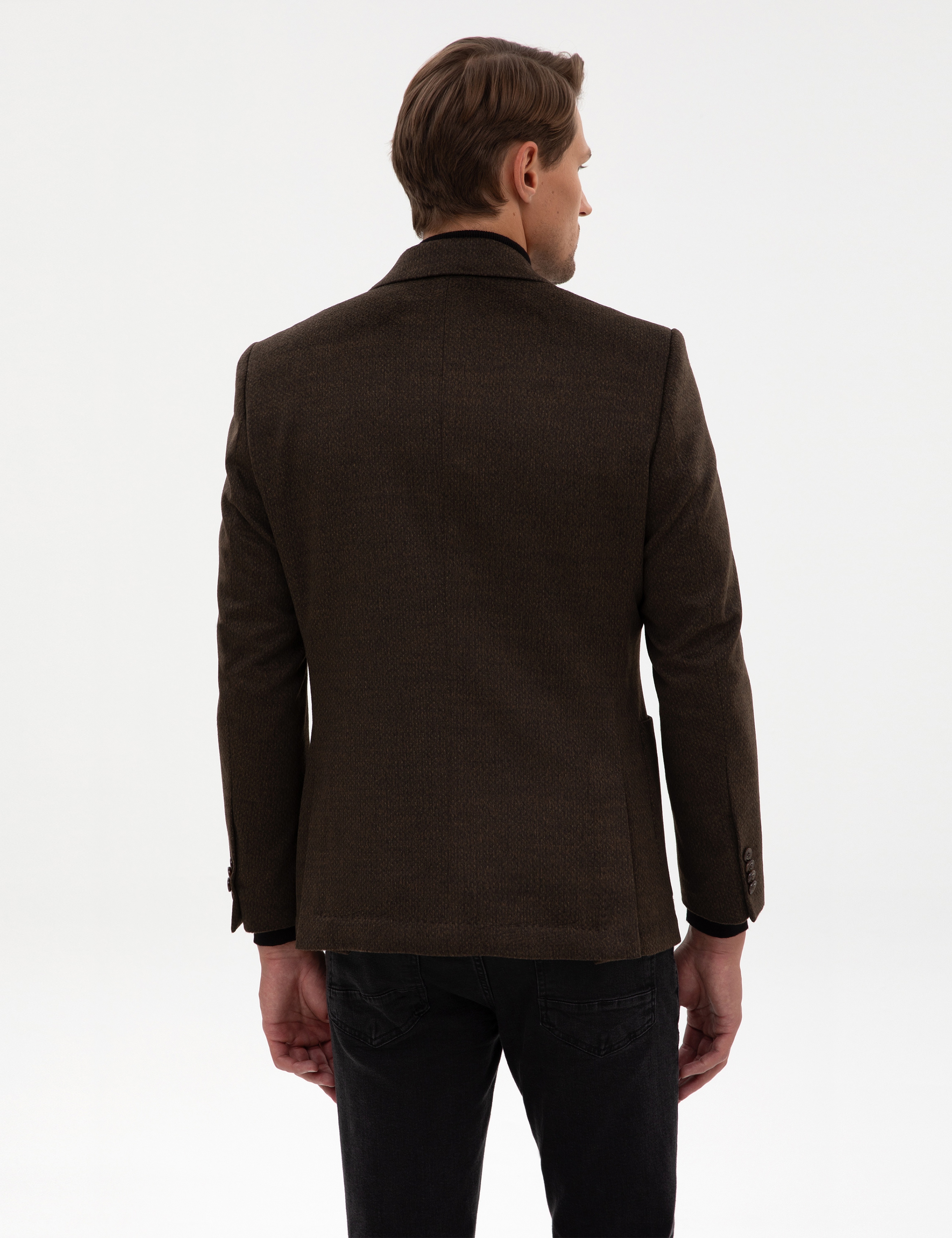 Kahverengi Slim Fit Ceket - Image 5