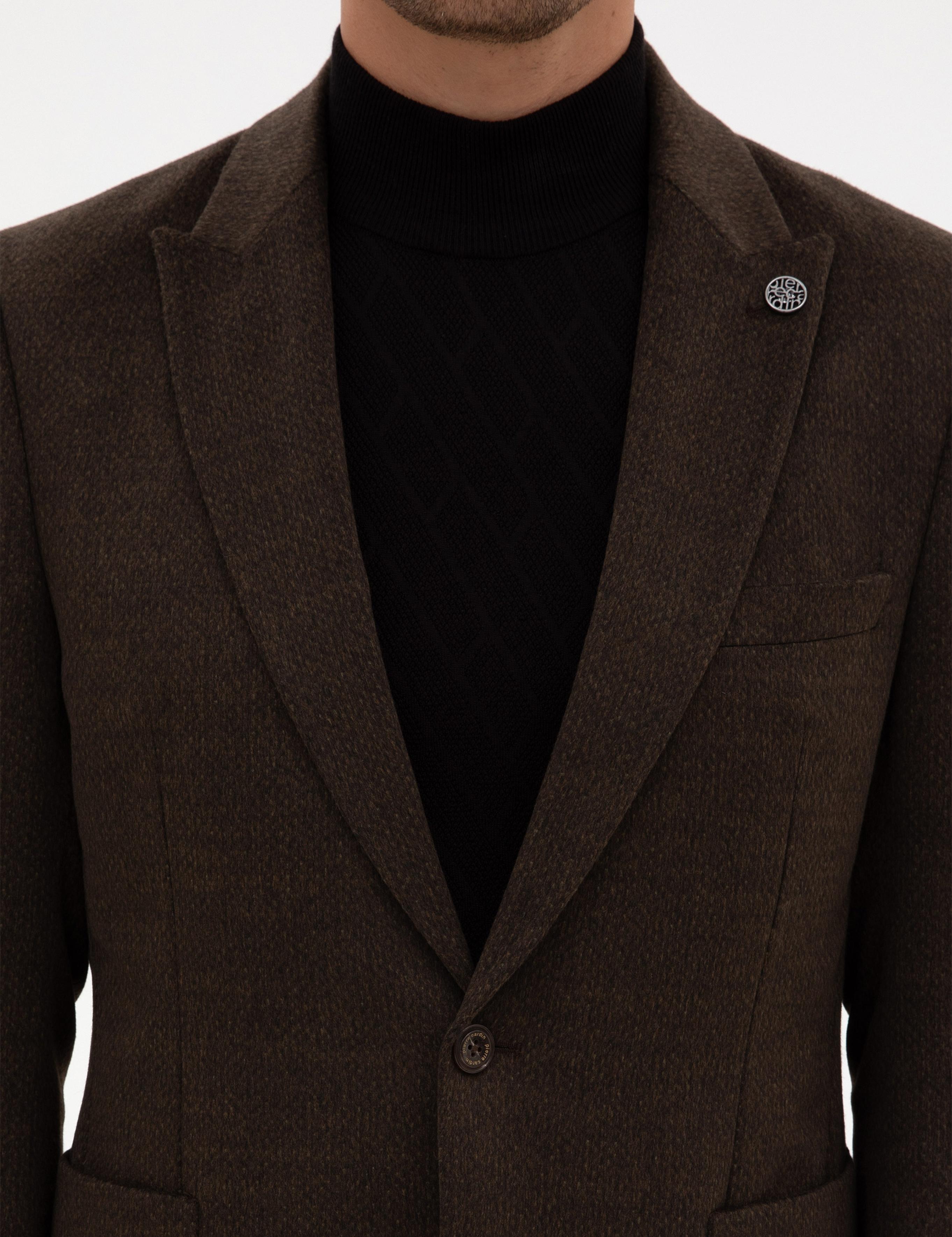 Kahverengi Slim Fit Ceket