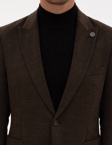 Kahverengi Slim Fit Ceket