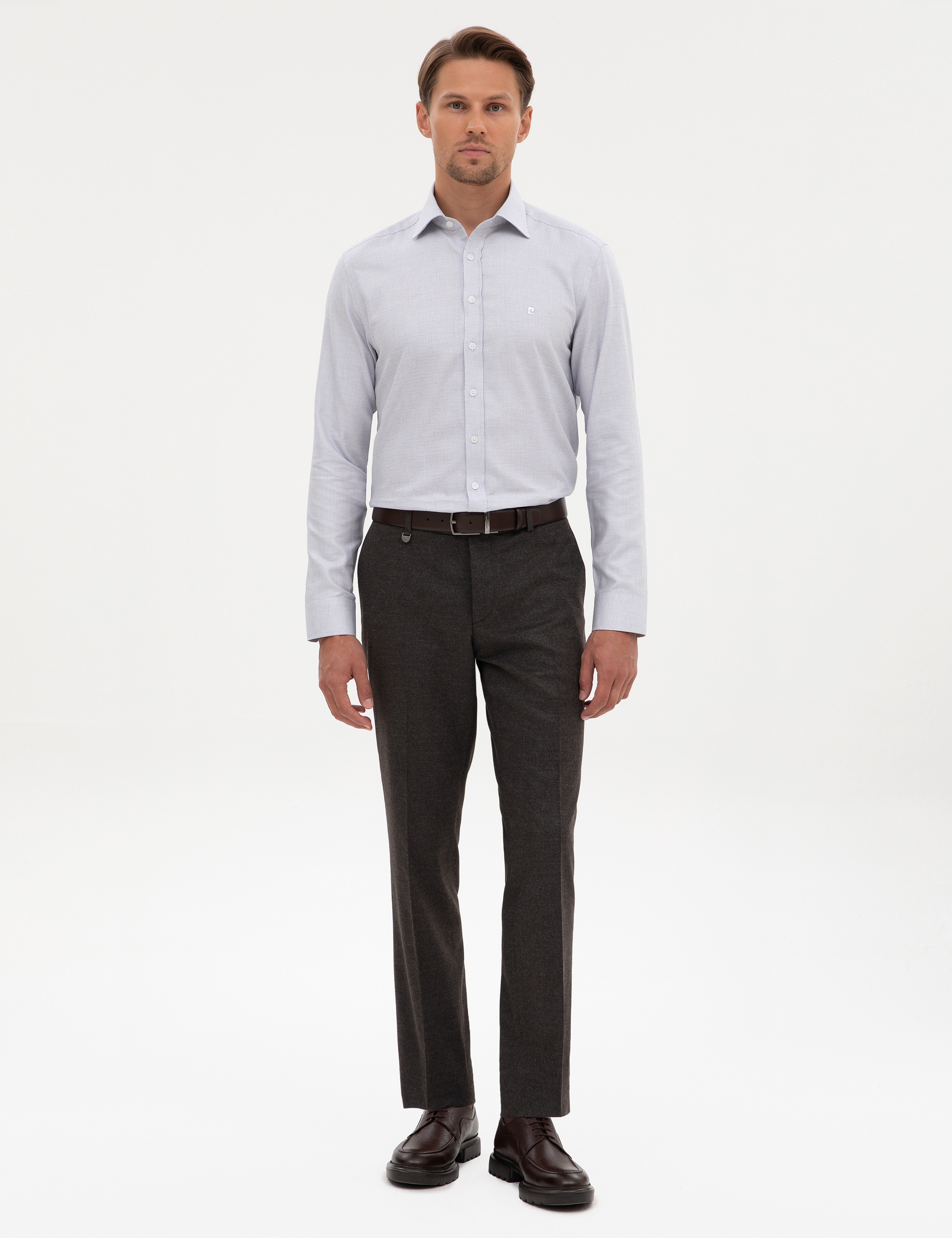 Kahverengi Slim Fit Kumaş Pantolon - Image 1