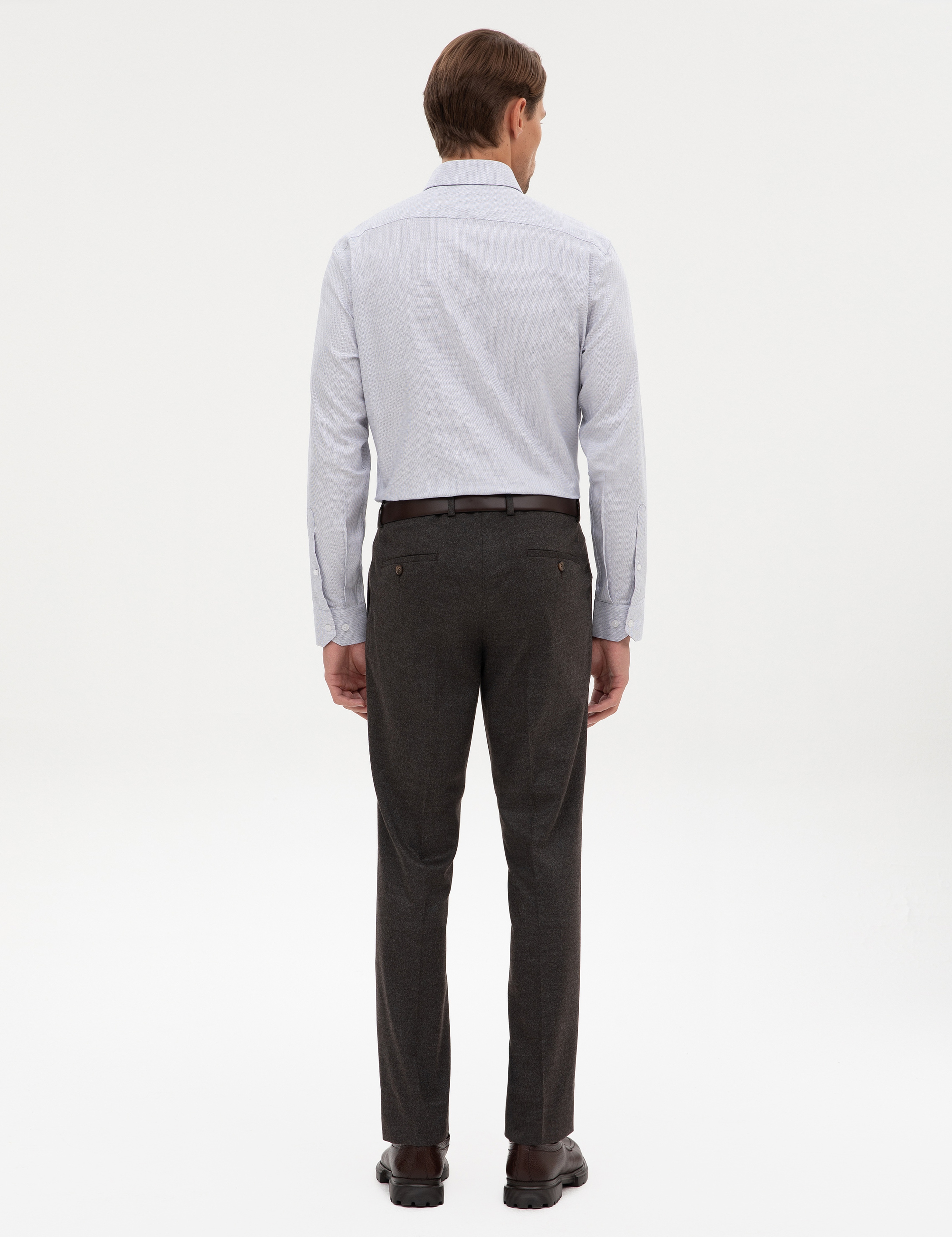 Kahverengi Slim Fit Kumaş Pantolon - Image 4