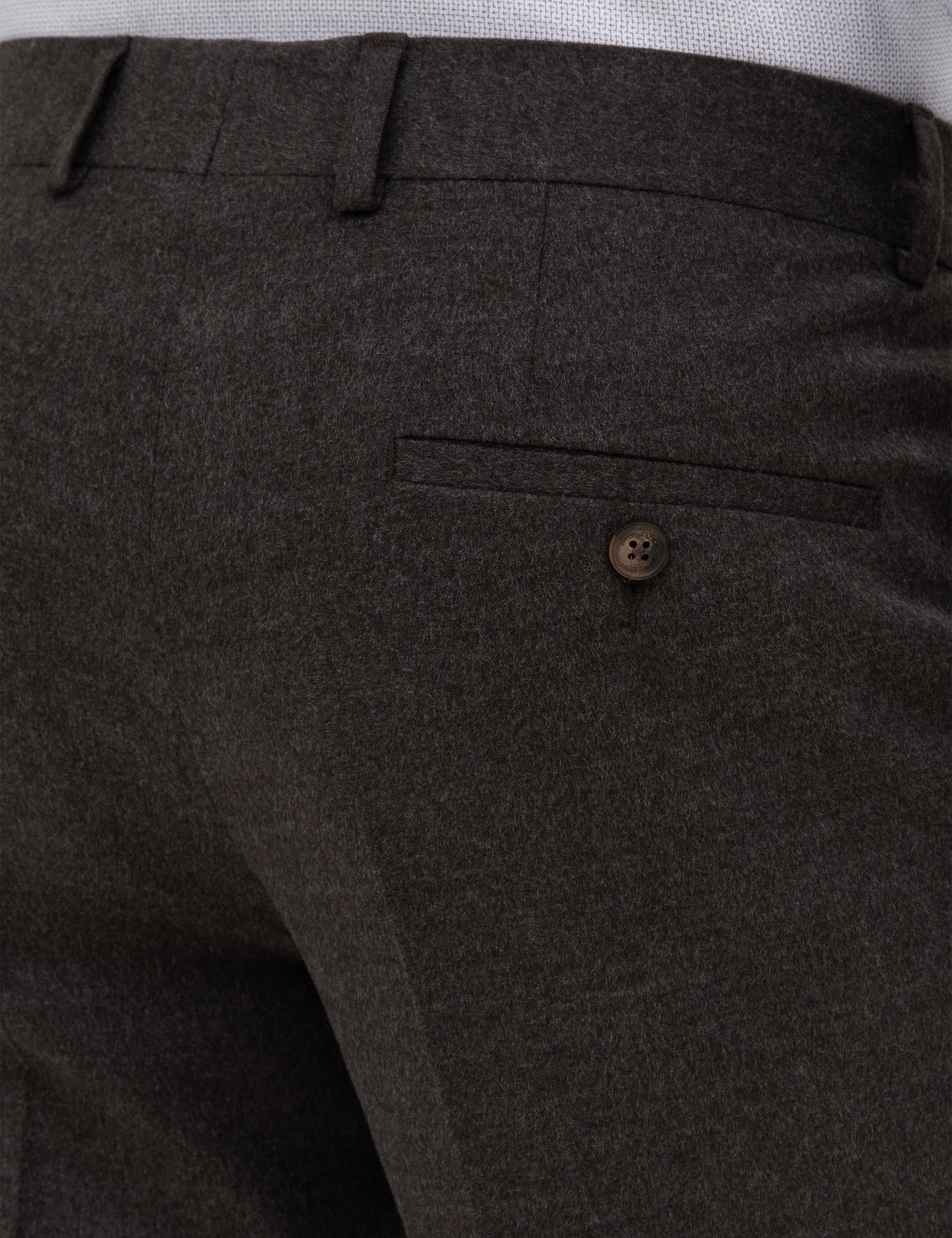 Kahverengi Slim Fit Kumaş Pantolon - Image 6