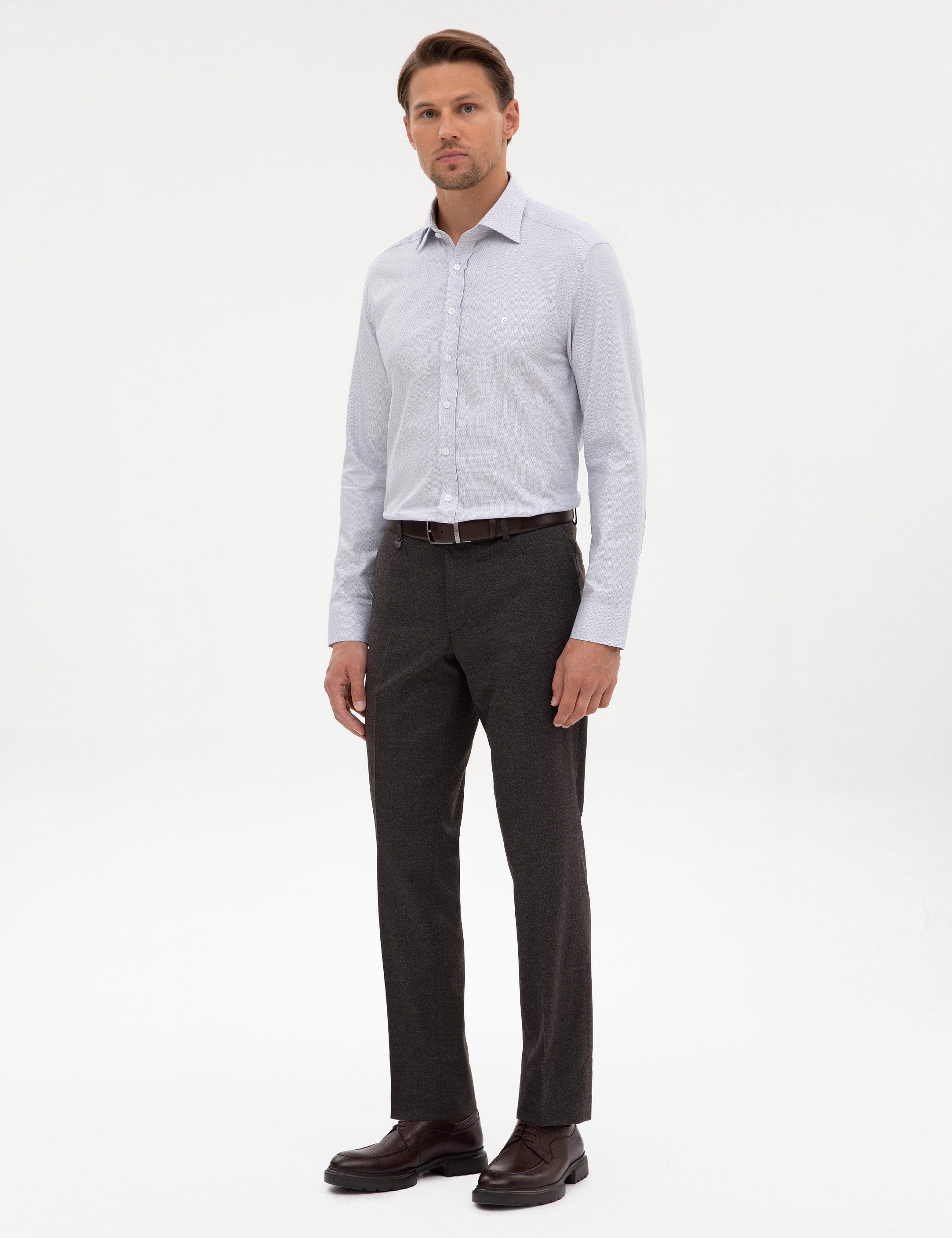 Kahverengi Slim Fit Kumaş Pantolon - Image 3