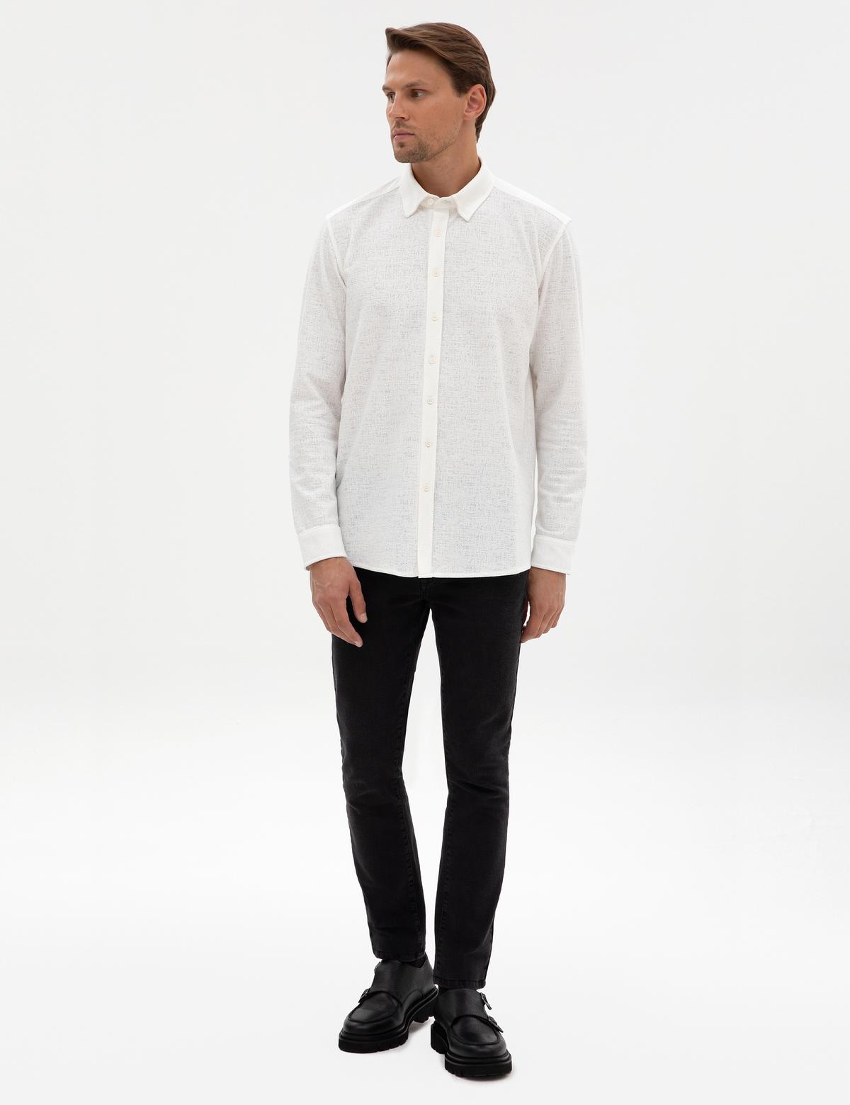 Ekru Regular Fit Örme Gömlek - 50311692023