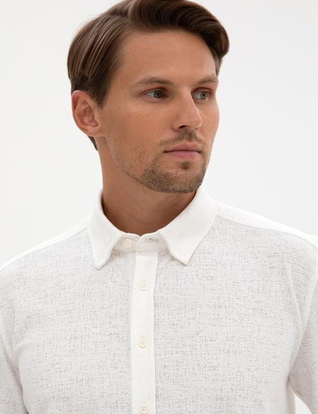 Ekru Regular Fit Örme Gömlek - 50311692023