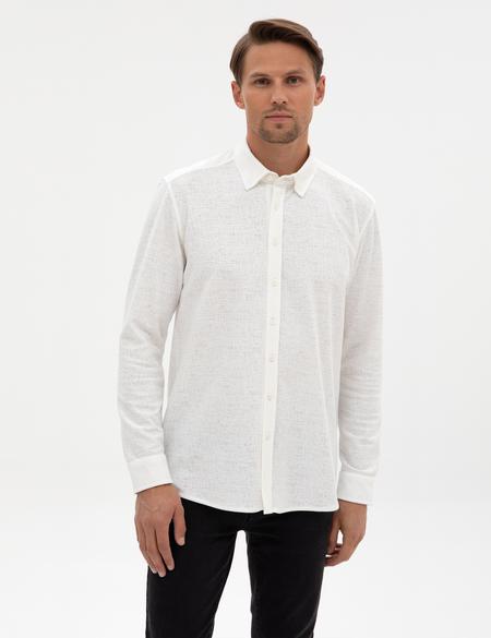 Ekru Regular Fit Örme Gömlek - 50311692023