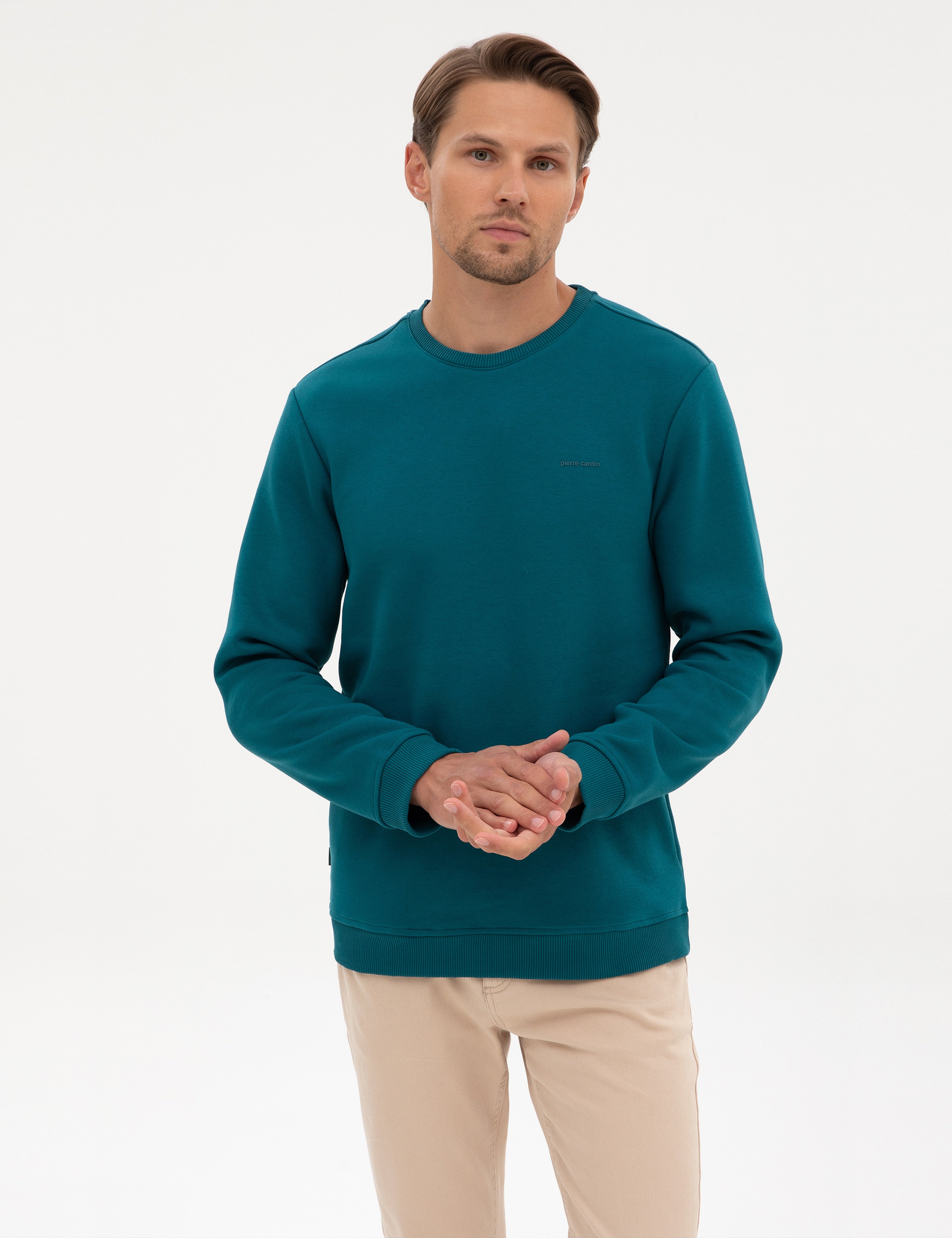 Zümrüt 3 İplik Regular Fit Bisiklet Yaka Basic Sweatshirt - Image 3
