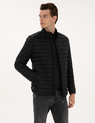 Siyah Kapitone Basic Mont