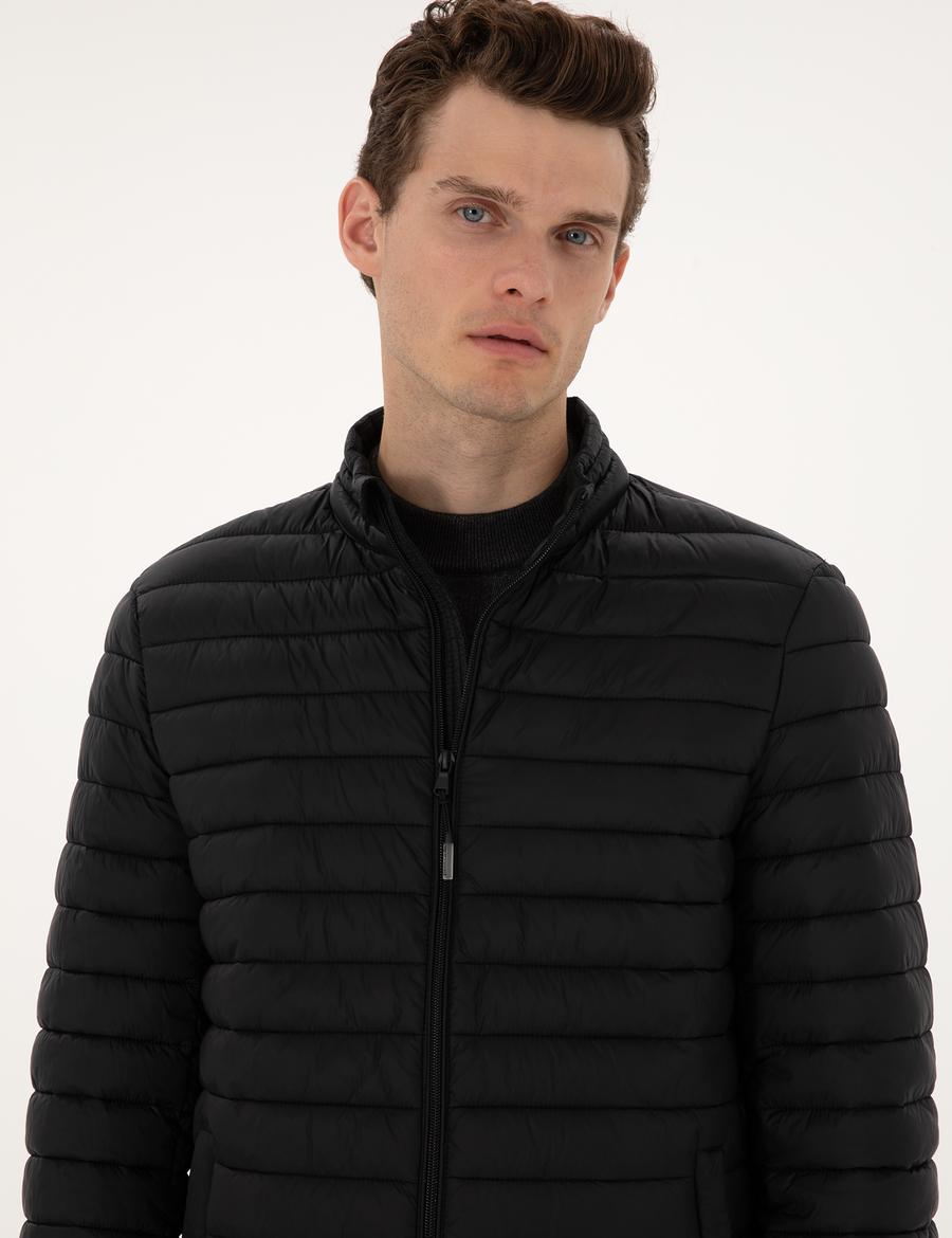 Siyah Kapitone Basic Mont