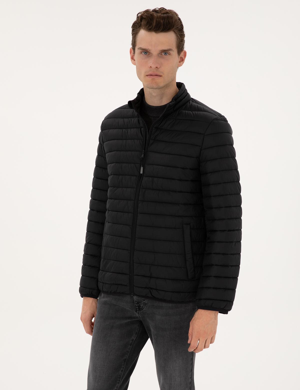 Siyah Kapitone Basic Mont - 50313921012