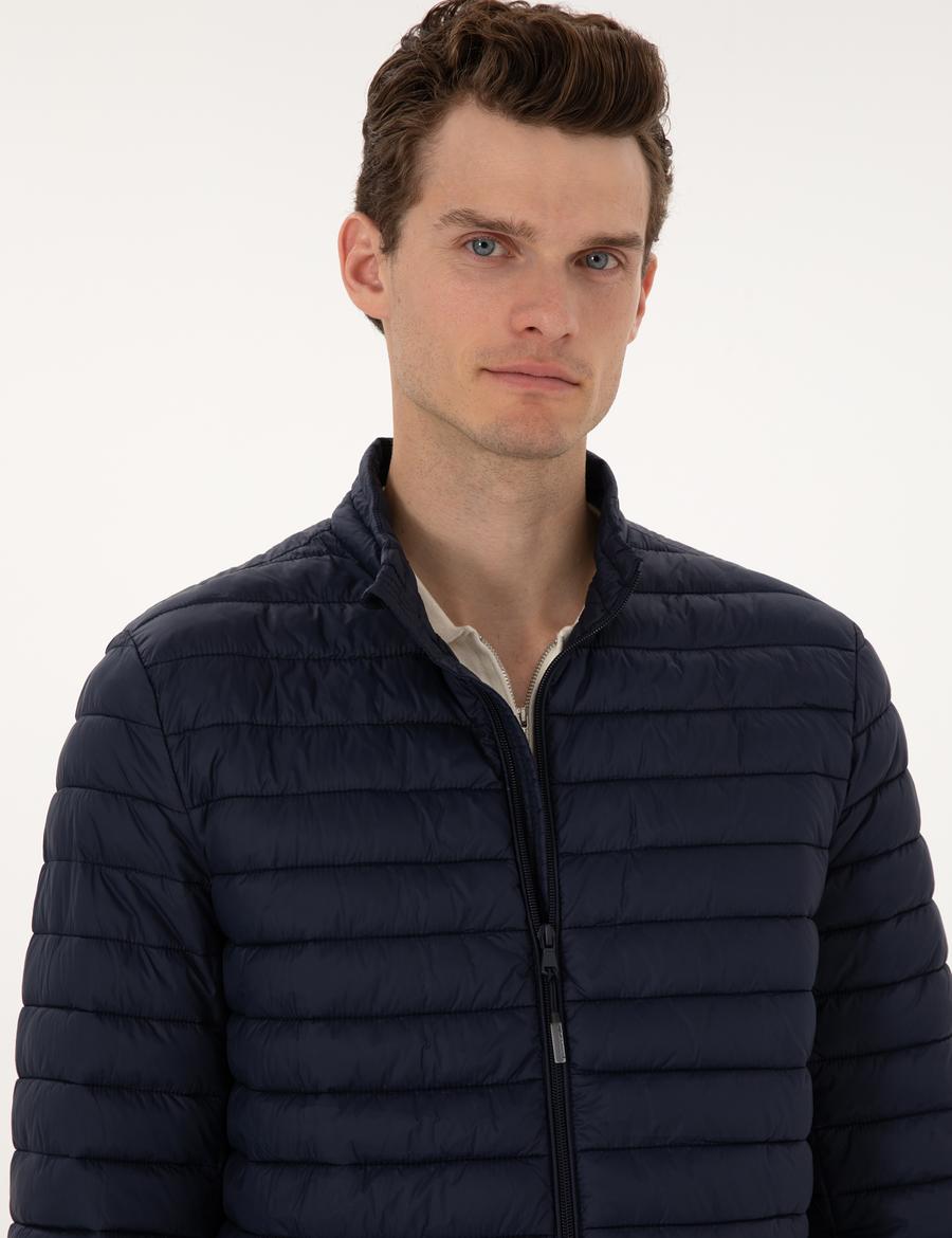 Lacivert Kapitone Basic Mont