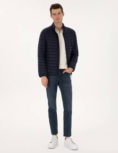 Lacivert Kapitone Basic Mont