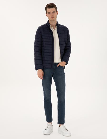 Lacivert Kapitone Basic Mont - 50313921003