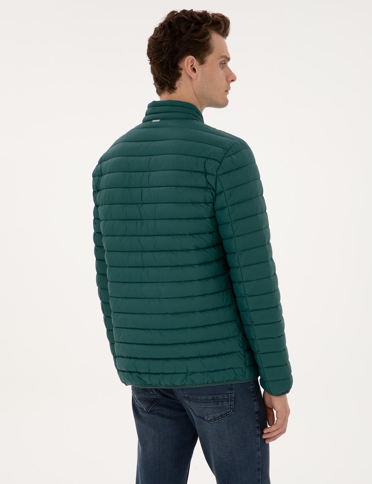 Koyu Yeşil Kapitone Basic Mont - 50313921044