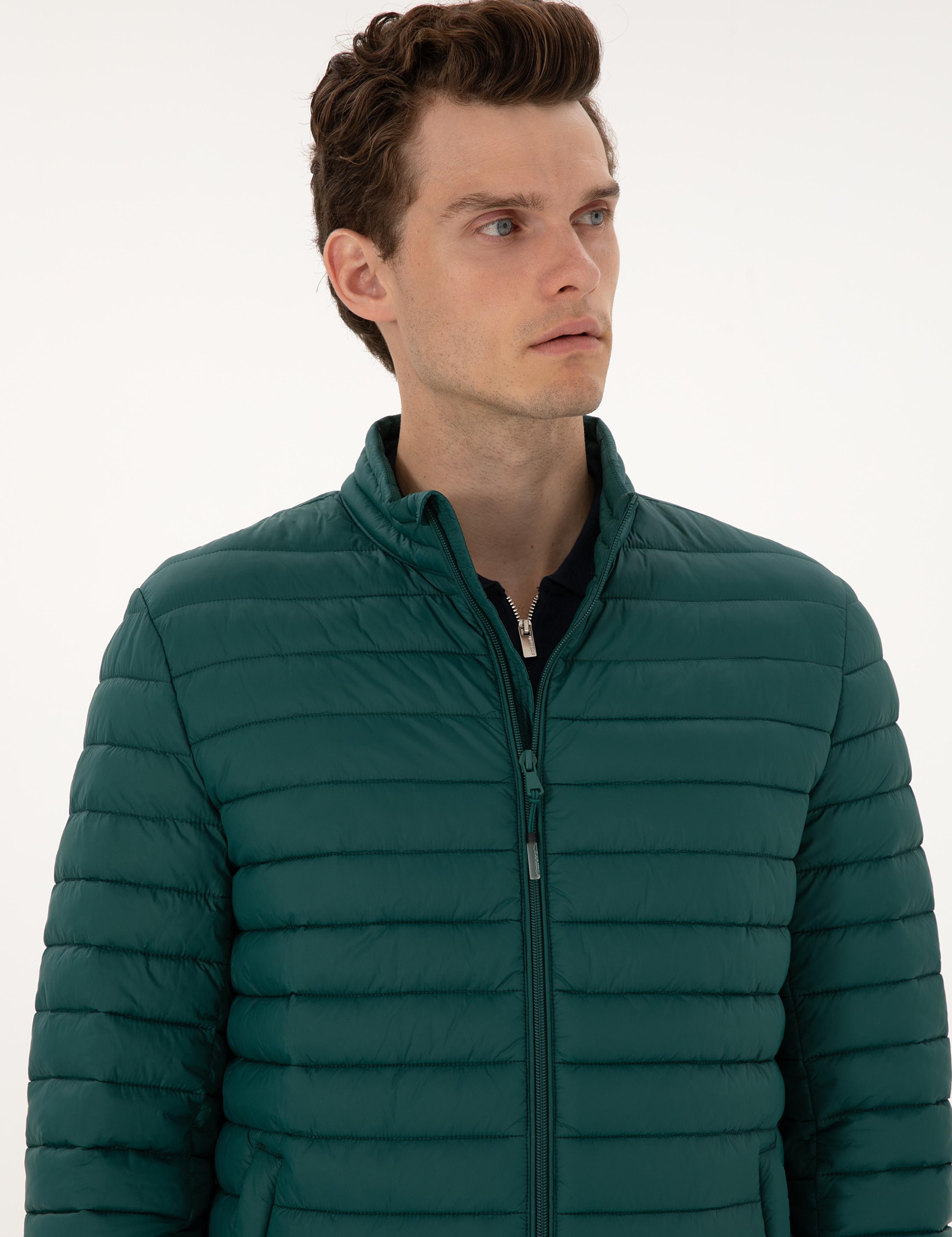 Koyu Yeşil Kapitone Basic Mont