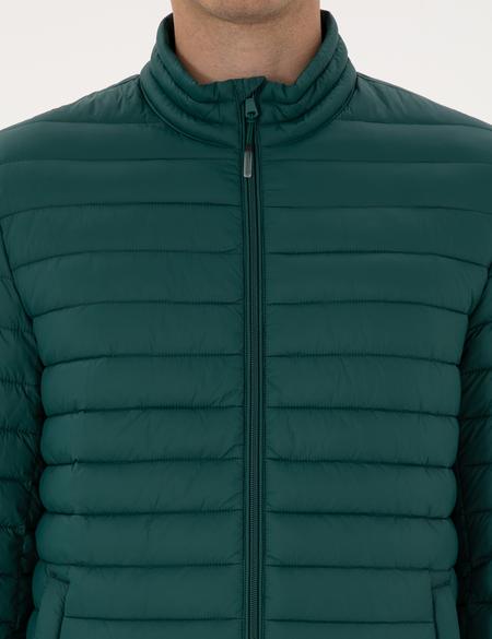 Koyu Yeşil Kapitone Basic Mont - 50313921044