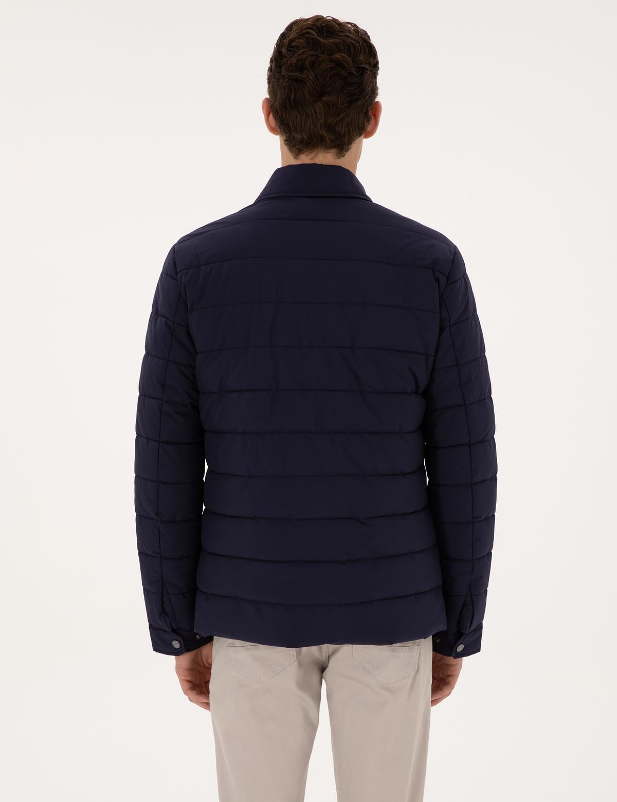 Lacivert Gömlek Yaka Mont - 50313938022