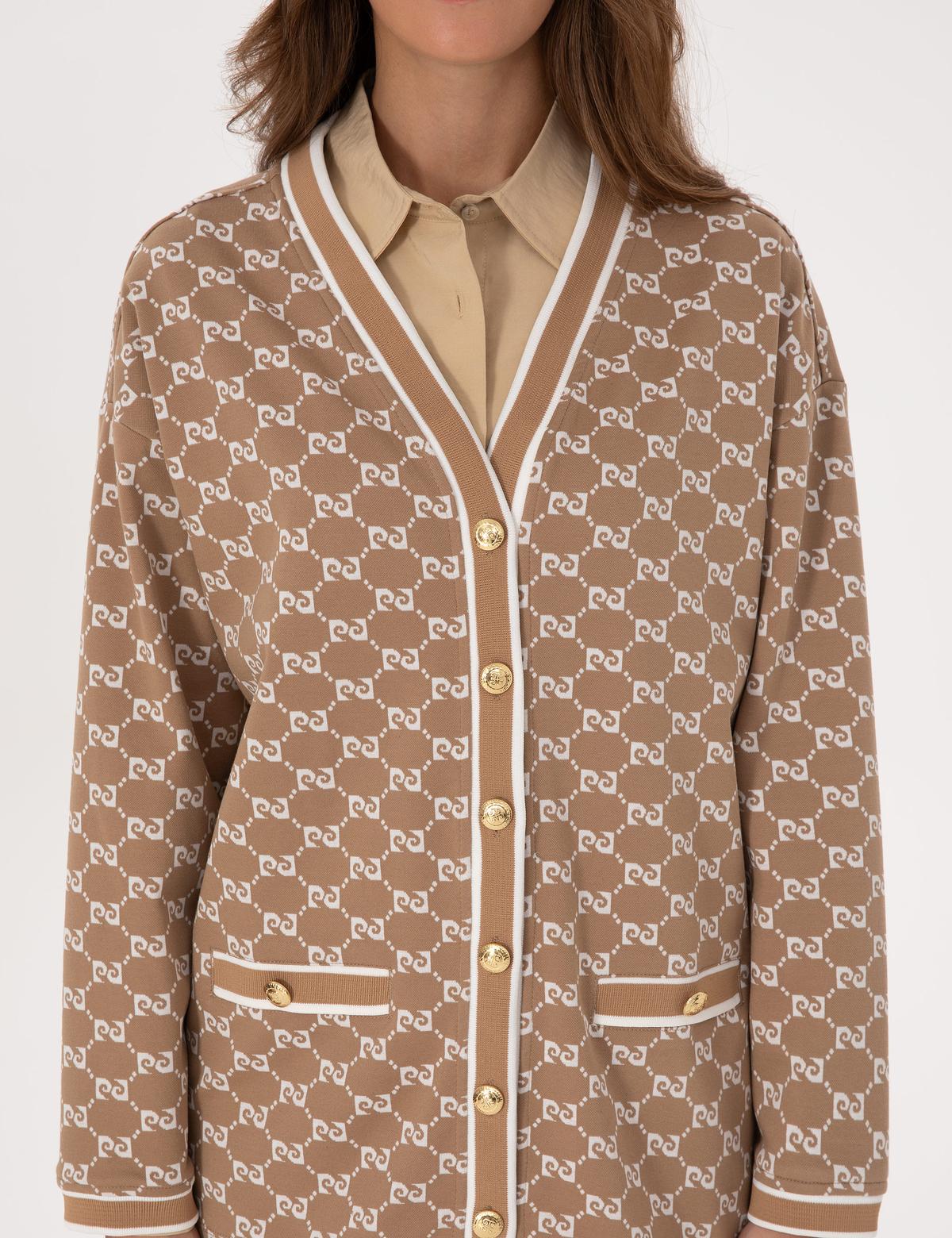 Bej Comfort Fit Örme Hırka - 50309128004