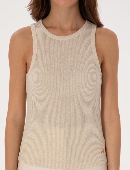 Ekru Ex. Slim Fit Örme Bluz - 50309145005