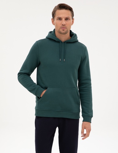 Zümrüt 2 İplik Regular Fit Kapüşonlu Basic Sweatshirt