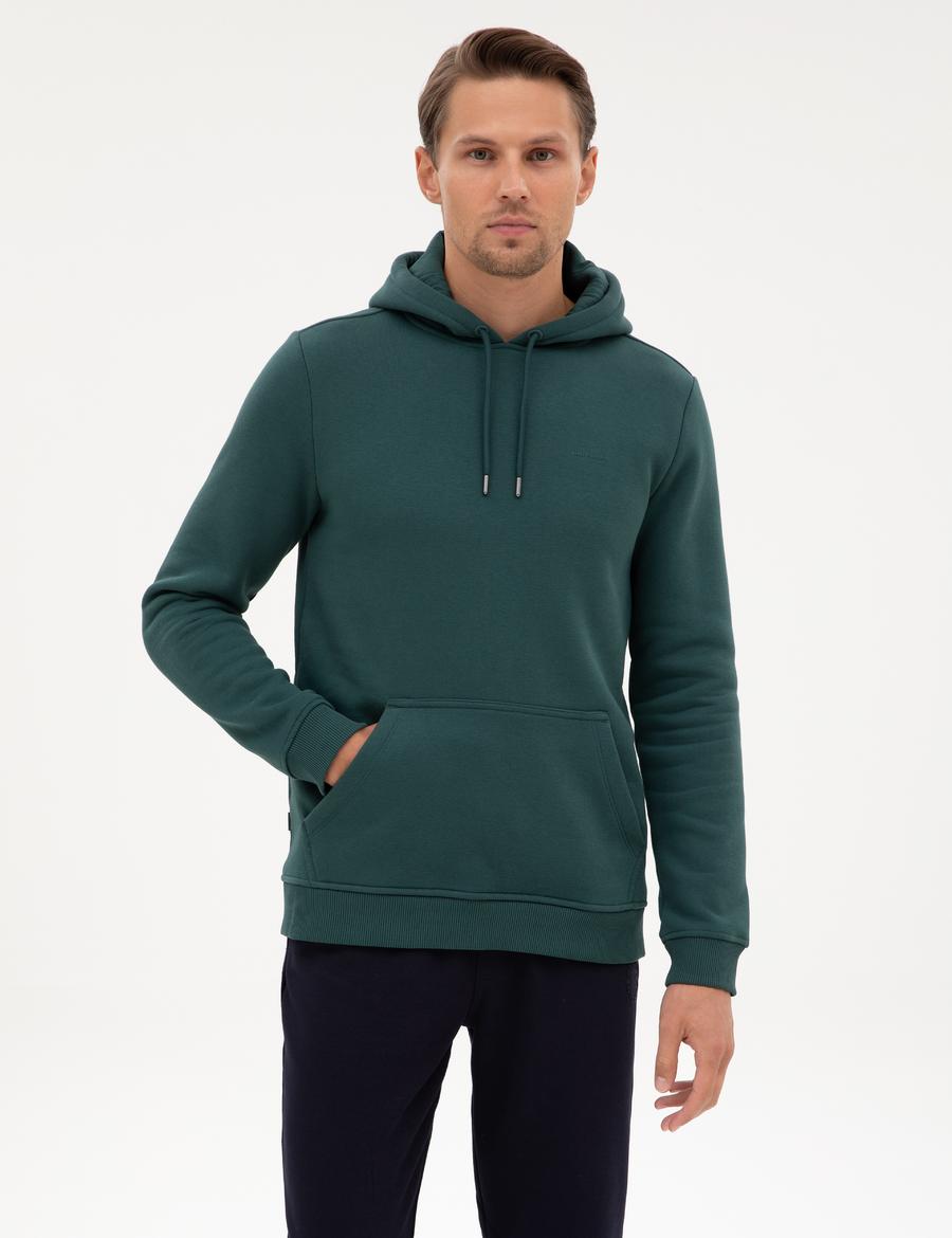 Zümrüt 2 İplik Regular Fit İçi Polarlı Kapüşonlu Basic Sweatshirt