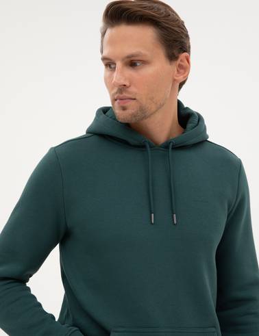 Zümrüt 2 İplik Regular Fit Kapüşonlu Basic Sweatshirt