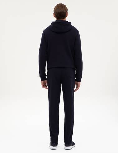 Lacivert Slim Fit 3 İplik Düz Paça Eşofman Altı