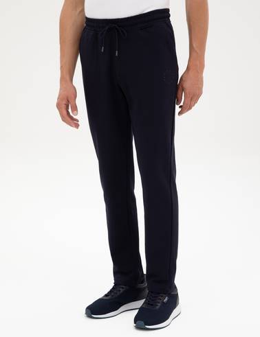 Lacivert Slim Fit 3 İplik Düz Paça Eşofman Altı