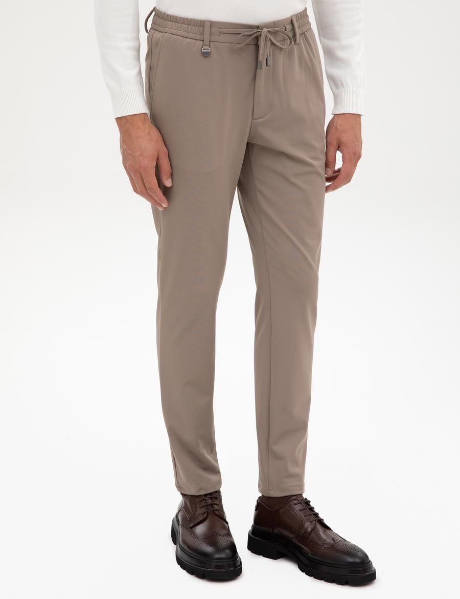 Bej Slim Fit Klasik Jogger Pantolon