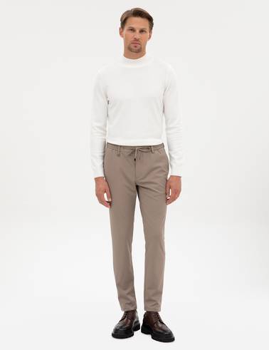 Bej Slim Fit Klasik Jogger Pantolon