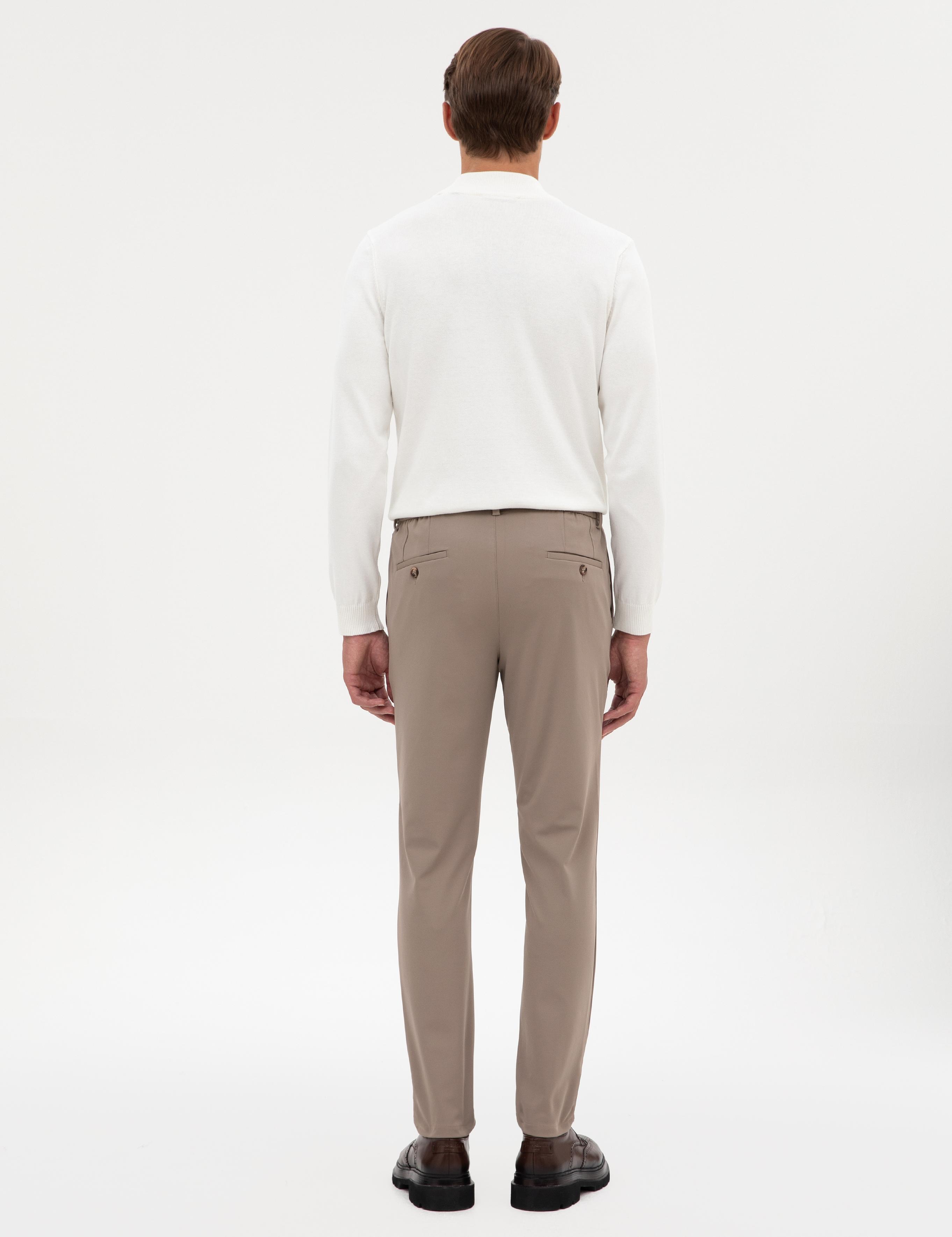 Bej Slim Fit Klasik Jogger Pantolon