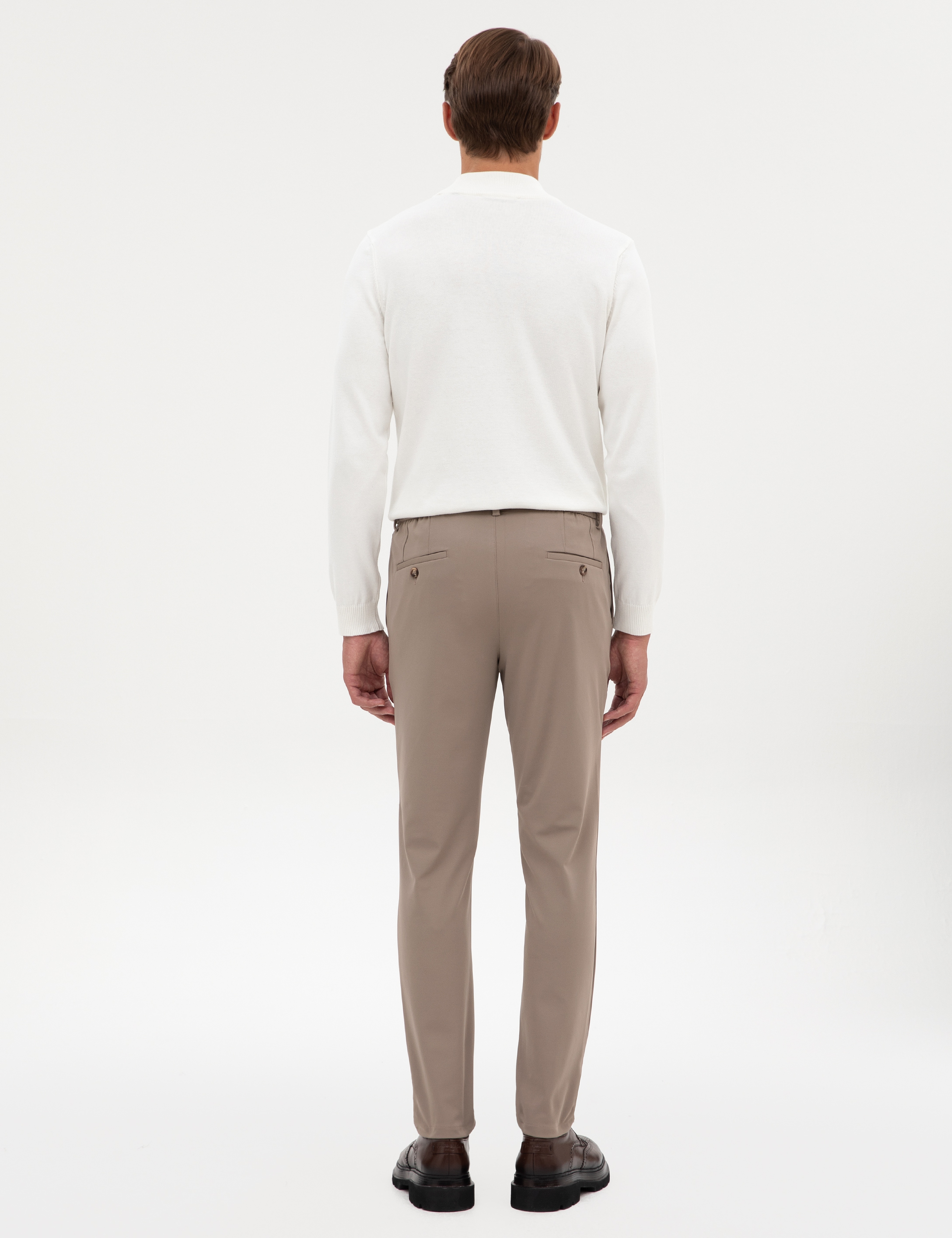 Bej Slim Fit Klasik Jogger Pantolon - Image 4