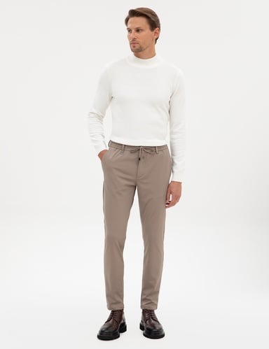 Bej Slim Fit Klasik Jogger Pantolon