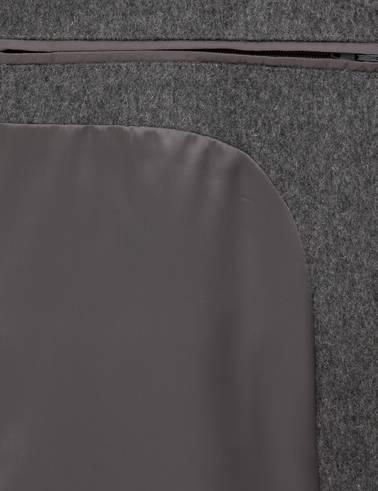 Gri Ex. Slim Fit Yün Karışımlı Kaşe Kaban