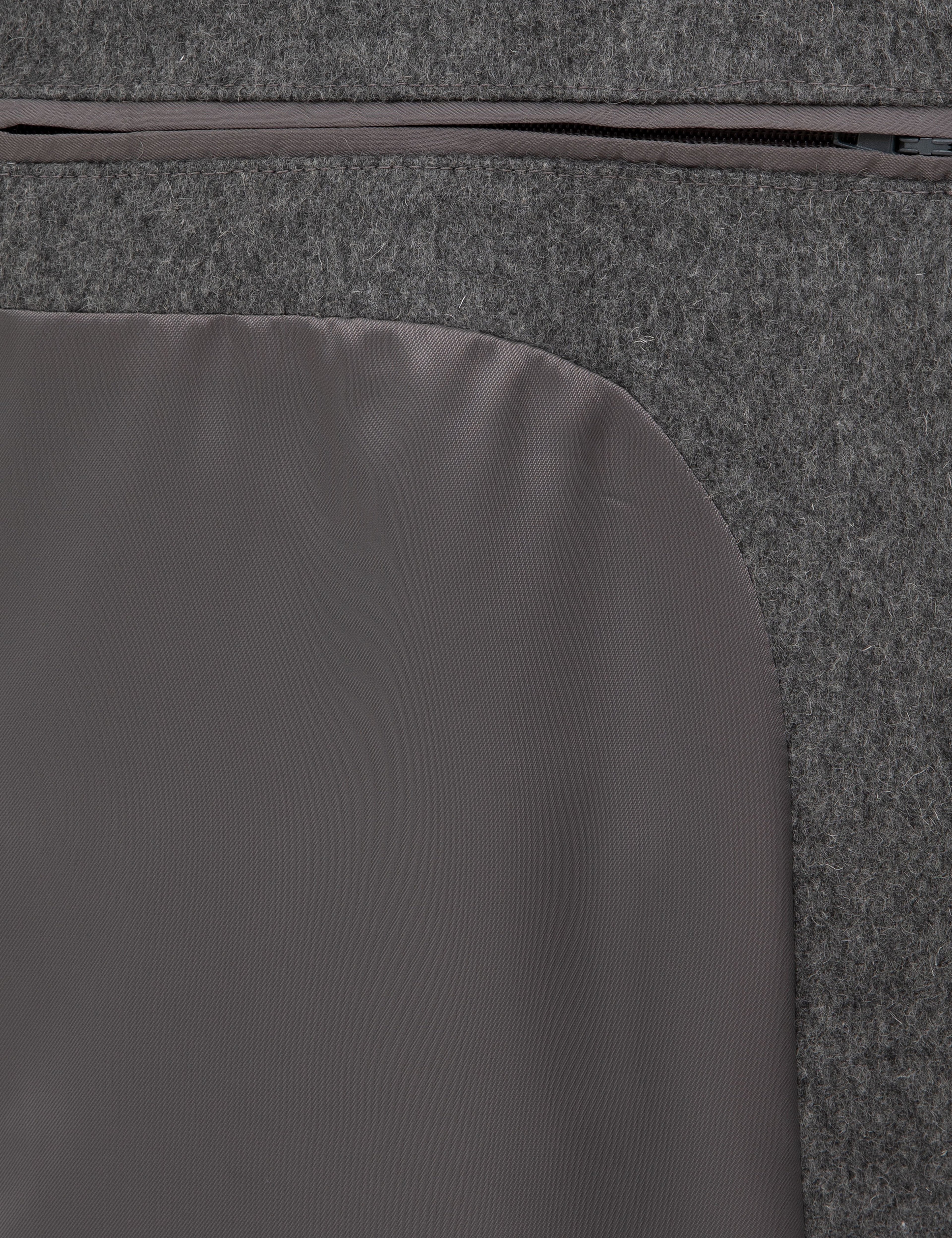 Gri Ex. Slim Fit Yün Karışımlı Kaşe Kaban - Image 6