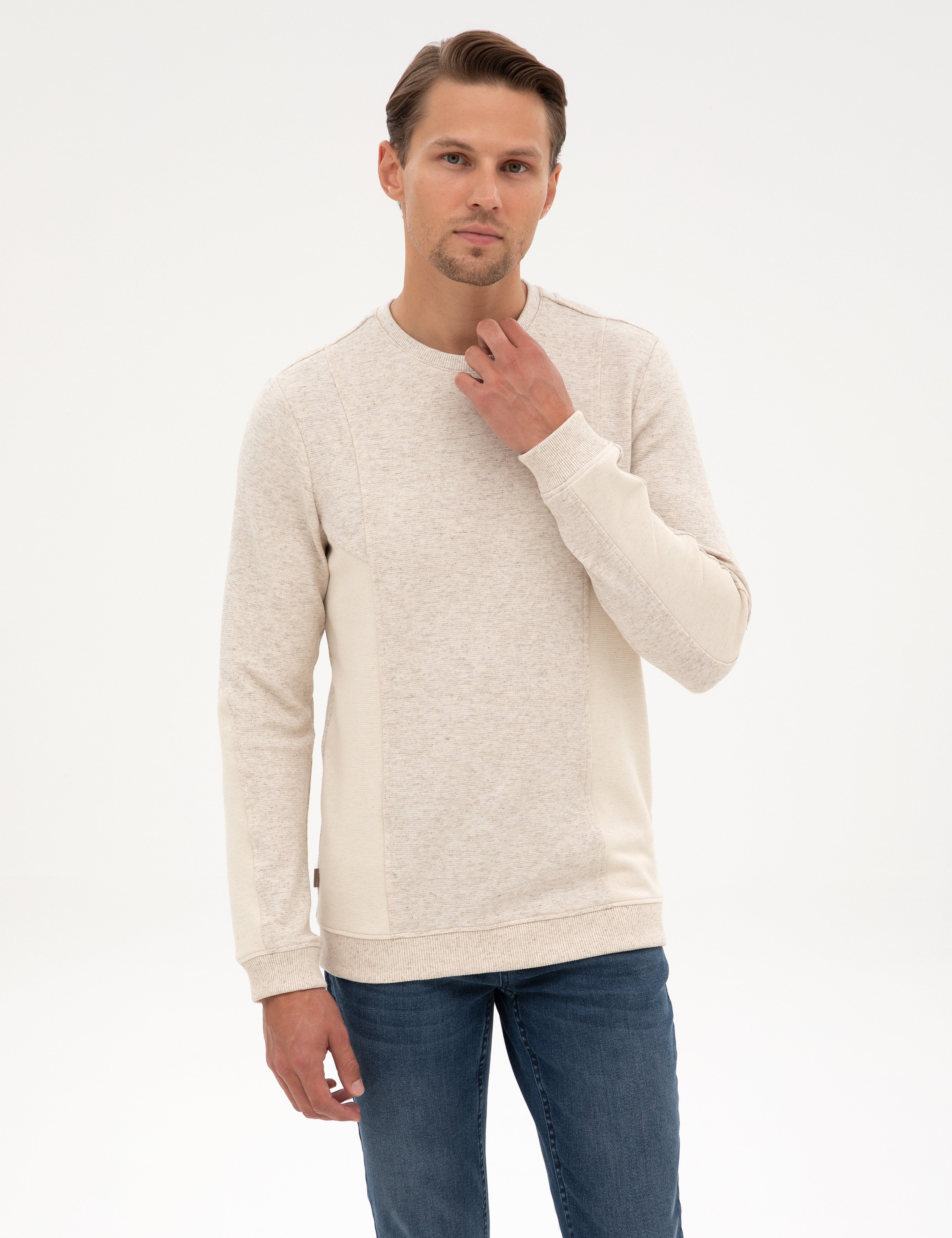 Bej Regular Fit Sweatshirt